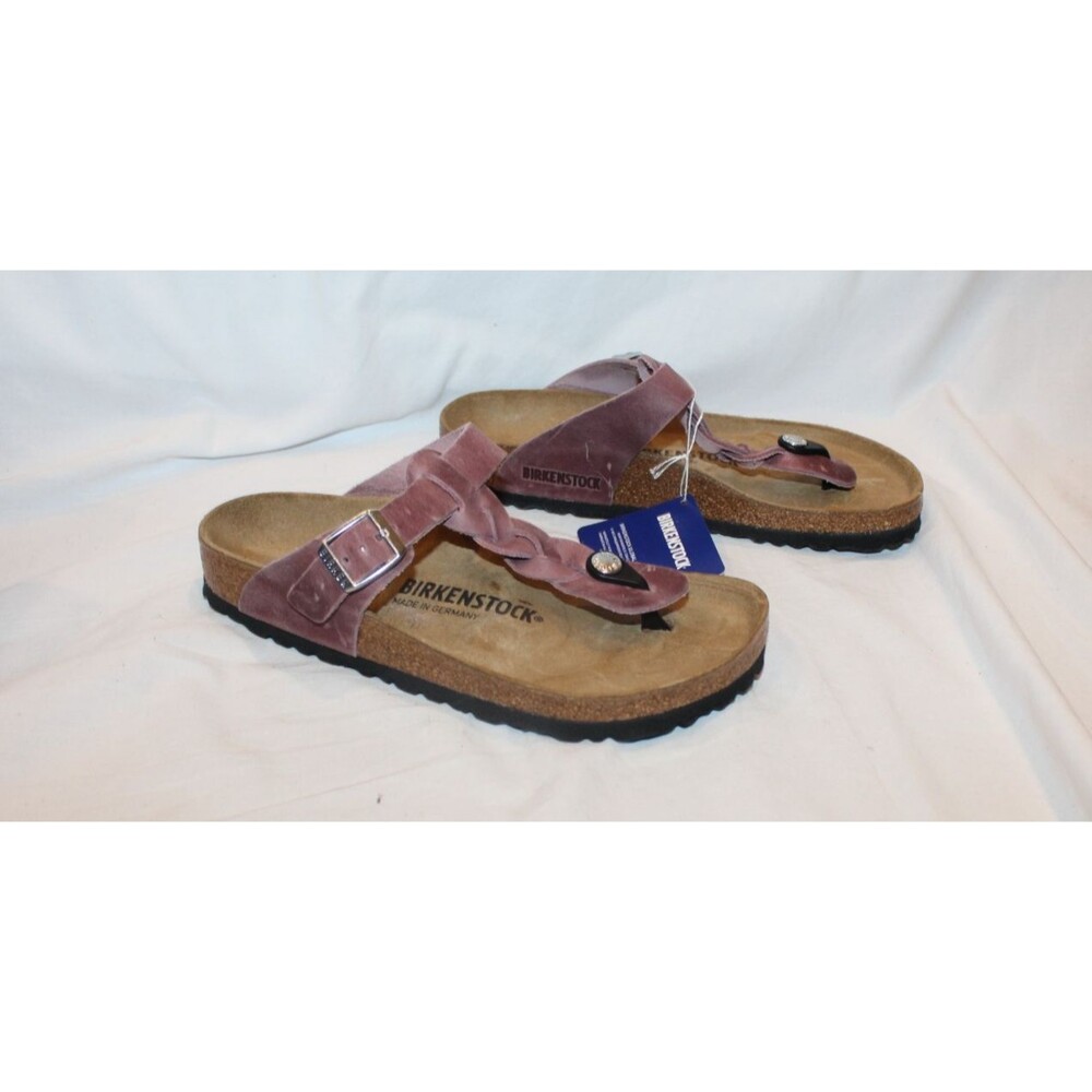 BIRKENSTOCK GIZEH BRAIDED LEATHER SANDALS REGULAR FIT EU 39 LAVENDER NEW
